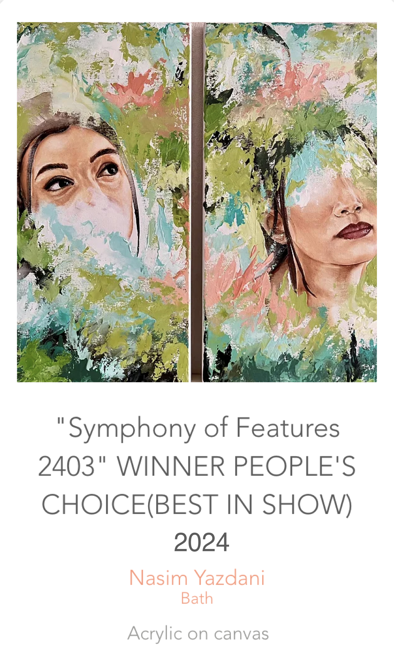 Symphony of Features 2403, Winner, Peoples Choice (Best in Show), Doncaster Open Art Exhibition, 2024