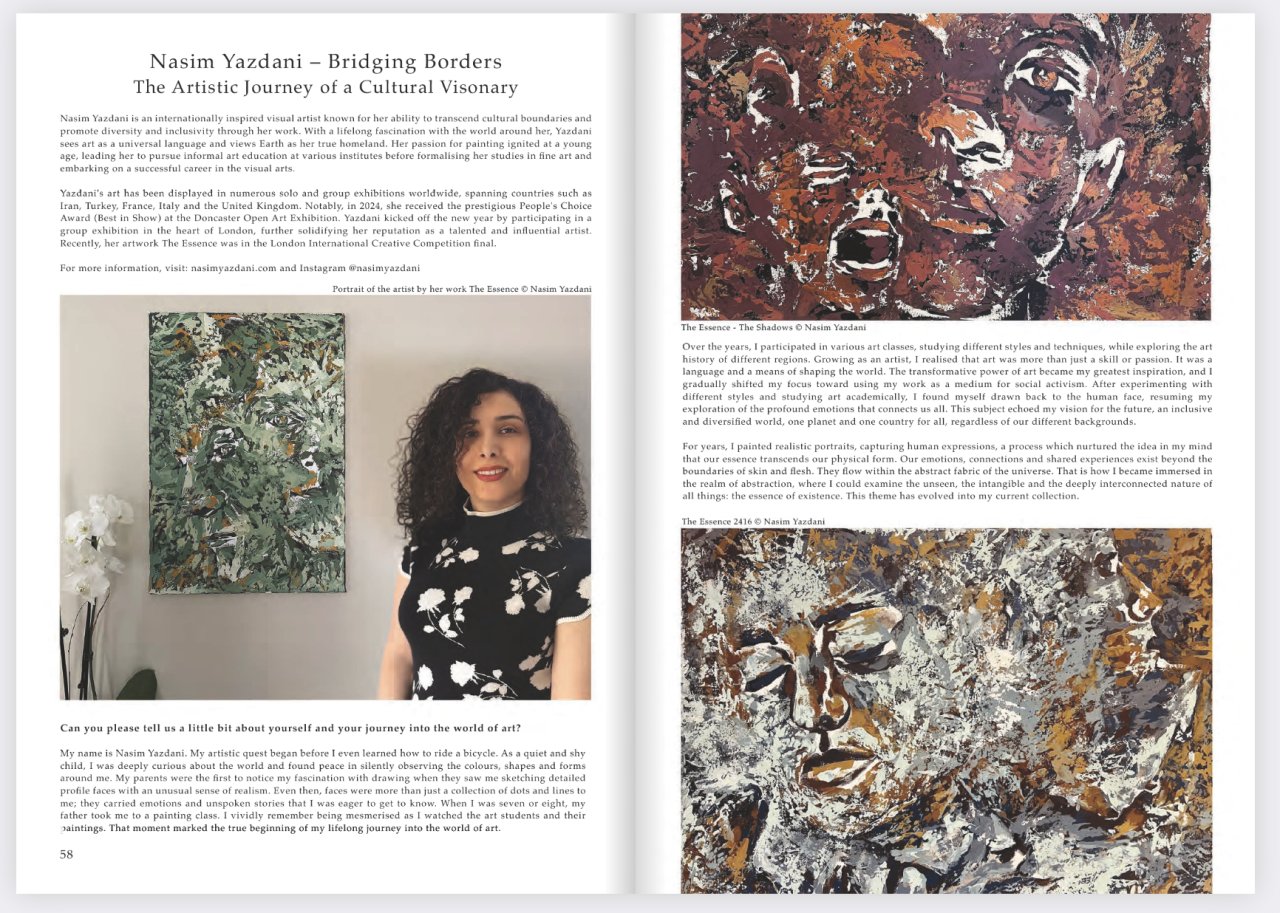 Nasim Yazdani Featured in The FLUX Review, Edition 12, Page 58-59